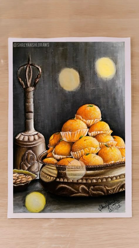 Diwali is incomplete without mouth watering sweets. So sending you all virtual hugs & laddoos on the auspicious occasion of Diwali 💫 Have a safe & eco-friendly diwali 🪔 Diwali Sweets Drawing, Diwali Acrylic Painting, Indian Sweets Drawing, Diwali Pencil Drawing, Diwali Sketches, Diwali Related Drawings, Diwali Painting Ideas Canvas, Diwali Painting Canvas, Drawing On Diwali