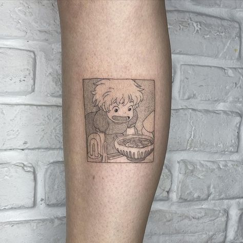 Ponyo Jar Tattoo, Panel Tattoo, Ponyo Ramen Tattoo, Ghibli Tattoo Ponyo, Tattoo Ideas Ponyo, Ponyo Tattoo, Ponyo Couple Tattoo, Suki Avatar, Tatuaje Studio Ghibli