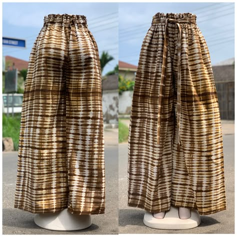 Baggy Ankara Pants, Ankara Jumbo Pants, Baggy Ankara Trouser, Kampala Styles For Ladies Trouser, Pallazo Trouser Styles, Ankara Palazzo Pants, Dope Fashion Outfits, Ankara Pants, Two Piece Outfits Pants