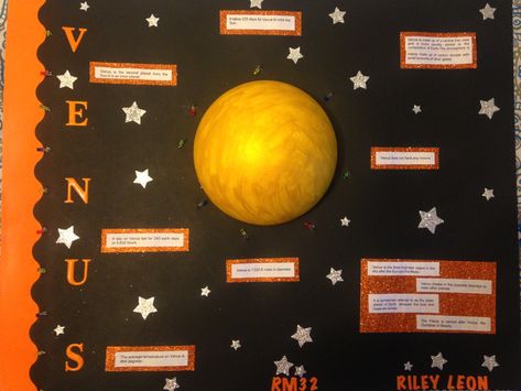 Venus planet project board Venus Science Project, Venus Planet Project, Planet Poster Project, Mars Planet Project, Planets Project, Poster Solar System, 5th Grade Science Projects, Kids Experiments, Mars Project