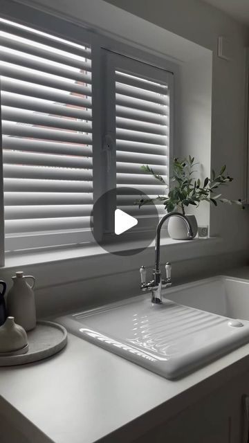 White Shutter Blinds, Blinds 2go, Upvc Windows And Doors, White Shutters, Lovely Kitchen, Home Re, Shutter Blinds, Blinds Curtains, Upvc Windows