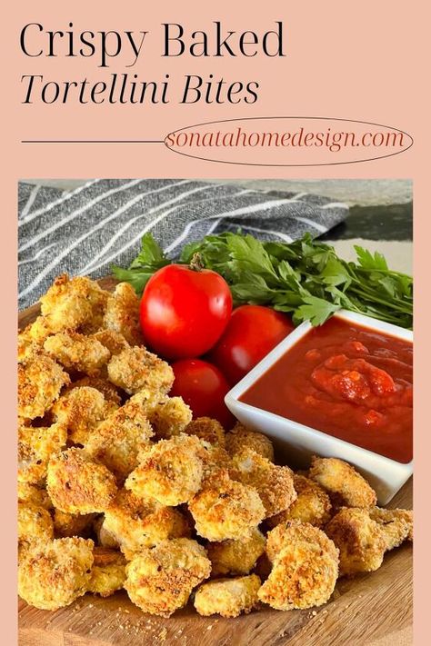 Looking for a quick, easy, and delicious appetizer that Tortellini Appetizer, Tortellini Bites, Parmesan Tortellini, Chocolate Pastries, Homemade Bread Crumbs, Baked Tortellini, Game Night Food, Creamy Spinach Dip, Homemade Hot Fudge