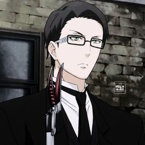 Simple Pfp, William T Spears, Pfp Edit, Black Butler Manga, William Black, Black Butler Characters, Black Butler 3, Sebastian Michaelis, Anime Black