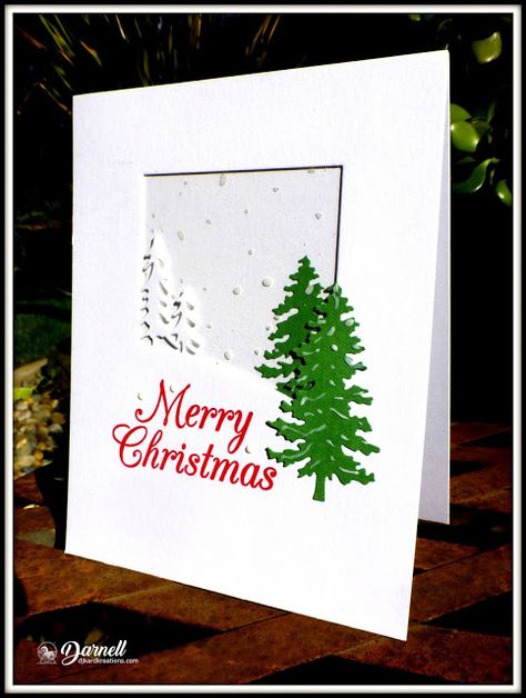 Masculine Christmas, Cas Christmas Cards, Die Cut Christmas Cards, Simple Christmas Cards, Fir Trees, Christmas Paper Crafts, Homemade Christmas Cards, Stampin Up Christmas Cards, Christmas Tree Cards