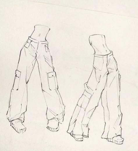 Art Inspiration Drawing Clothes, Cargo Shorts Drawing Reference, Street Wear Art Drawing, Body Reference Drawing With Clothes, Drawing Inspo Clothes, Person Waking Up Reference, Jean Drawing Reference, Hoodie Tied Around Waist Drawing, Clothes Reference Sketch