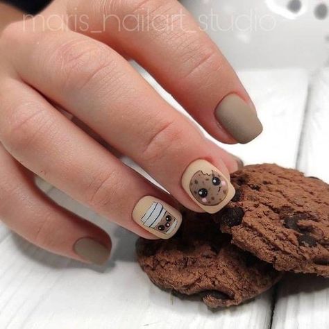 Cookie Nails Design, Cookie Nail Art, Cookie Nails, Acrylic Nail Designs Classy, Bubble Nails, Minimal Nails Art, Hello Nails, Fantasy Nails, Subtle Nails