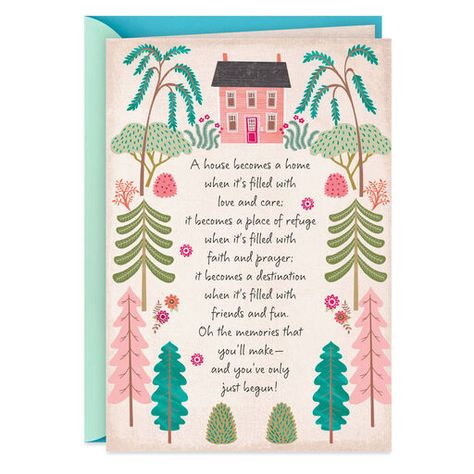 Congrats Wishes, New Home Congratulations, New Home Greetings, Housewarming Card, Hallmark Greeting Cards, New Home Cards, Congrats Card, Pink House, Buying A New Home