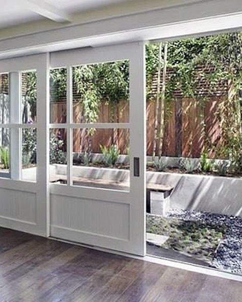 Enclosed Patio Ideas Sunroom, Folding Garage Doors, Kitchen Patio Doors, French Doors With Screens, French Doors Bedroom, Wall Screen, Sliding French Doors, Sliding Screen Doors, Screen Wall