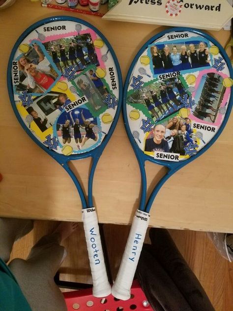 Tennis Team Captain Gifts, Senior Night For Tennis, Tennis Captain Gift Ideas, Tennis Themed Graduation Party, Badminton Senior Night Posters, Senior Night Poster Ideas Tennis, Senior Tennis Gifts, Tennis Senior Posters, Tennis Gifts For Team