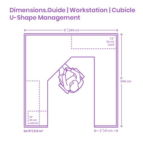 U-Shape management cubicles are private room workstations for managerial employees with increased work surfaces and storage. The U-Shape cubicle plan trades mobility and flexibility for additional desk space. Plumbing Drawing Plan, U Shaped Office Desk, Fun Office Design, Office Layout Plan, Office Space Planning, Ceiling Plan, Desk Layout, Desk Plans, Dorm Room Designs