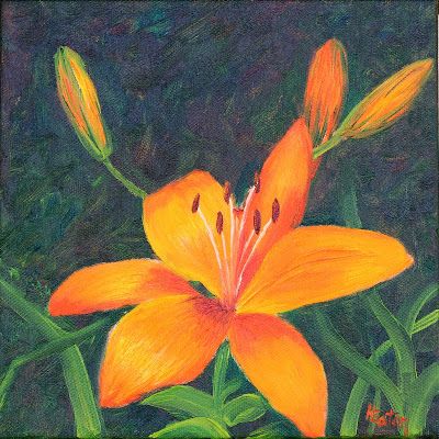 Word Weaver Art: Orange Tiger Lily II Orange Lilies, Fire Lily, Weavers Art, Orange Lily, Lily Art, Day Lily, Rooster Painting, Orange Tiger, Lily Painting