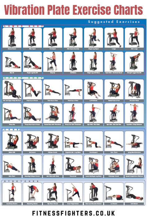 Vibration Plate Exercise Charts Power Plate Workout, Plate Exercises, Plate Exercise, Swimming Pool Exercises, Exercise Chart, Chest Workout Women, Vibration Plate Exercises, Whole Body Vibration, Exercises For Beginners