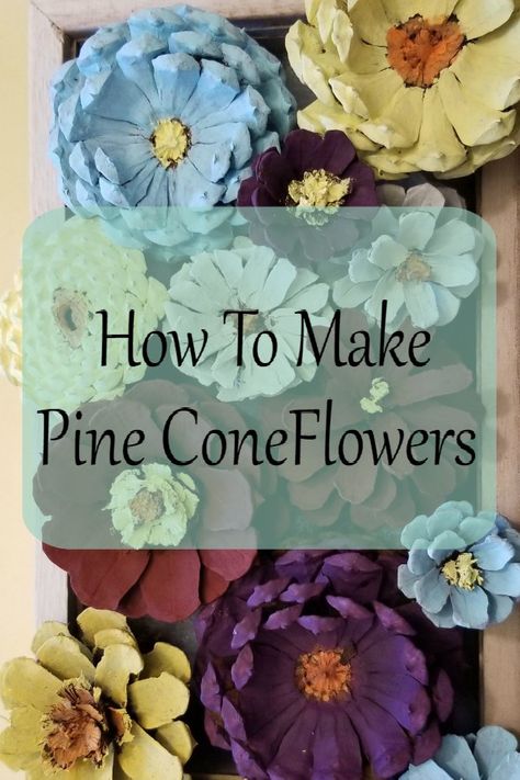 Check Out my video on how to make pine cone flowers. This is such a fun craft and they look beautiful. I used mine for a wreath but there are so many ways to use them Pine Cone Ideas, Pine Cone Flower, Pine Cone Flower Wreath, Pinecone Art, Pine Cone Flowers, Pinecone Flowers, Pinecone Crafts Christmas, Painted Pinecones, Cone Flowers