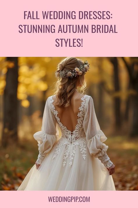 Calling all autumn brides! Explore the most beautiful fall wedding dress colors that'll make you shine on your big day. From ivory with gold accents to blush with burgundy details, we've got ideas to suit every style. Learn how to coordinate with your bridesmaids and overall palette.

Click for bridal inspiration! 👗💖

#FallBride #AutumnWeddingDress Fall Wedding Dress Colors, Rustic Fall Wedding Colors, Wedding Dress Colors, Fall Ceremony, Fall Wedding Dress, Best Wedding Colors, Autumn Bridal, Beautiful Fall Wedding, Bridal Bouquet Fall