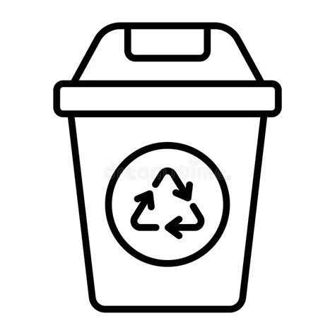 Have look at this amazing vector of recycling trash bin, garbage bin icon stock illustration Recycle Bin Drawing, Garbage Can Drawing, Trash Bin Drawing, Dustbin Drawing, Trash Can Drawing, Garbage Drawing, Garbage Illustration, Bin Drawing, Trash Drawing