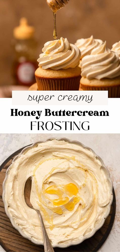 This luscious honey buttercream frosting is silky smooth, light, and perfectly sweetened with powdered sugar and honey. It's incredibly versatile, making it a perfect match for a variety of cakes, cupcakes, and cookies. Best of all, it's a breeze to whip up in under 15 minutes with just a few simple ingredients! Honey Buttercream Frosting, Honey Buttercream, Cookies Best, Cake Filling Recipes, Frosting Recipes Easy, Cake Frosting Recipe, Homemade Frosting, Buttercream Frosting Recipe, Butter Frosting