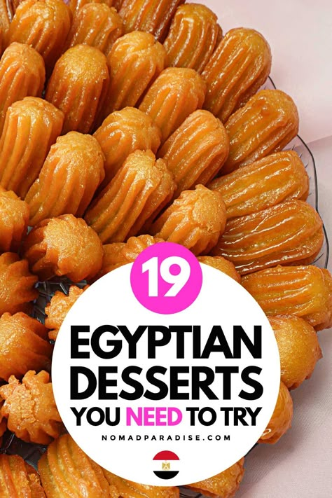 Middle East Sweets, Egypt Dessert Recipes, Aladdin Themed Desserts, Egyptian Desserts Easy, Vegan Egyptian Food, Egyptian Party Food, Egyptian Food Recipes Easy, Egypt Food Recipes, Easy Egyptian Recipes