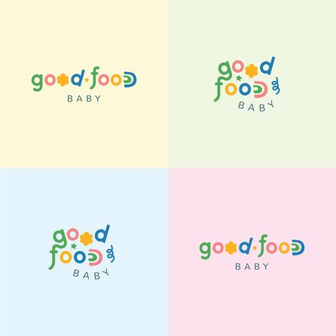 Good Food Baby | Brand Identity | Behance Baby Branding Packaging, Baby Brand Identity, Kids Logo Brand, Baby Logo Branding, Social Media Inspiration, Preschool Logo, Kids Branding Design, Food Brand Logos, Website Color Schemes