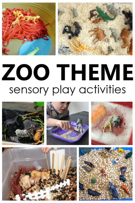 Zoo Theme Sensory Play. Create a fun zoo sensory bin for toddler and preschool zoo theme sensory play. Engaging way to learn about animals! Safari Sensory Bin Preschool, Zoo Animal Sensory Activities, Zoo Animals Preschool Activities, Dear Zoo Activities, Zoo Activities Preschool, Zoo Animal Activities, Zoo Animals Preschool, Preschool Zoo Theme, Zoo Preschool