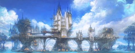 FFXIV 4k Wallpaper Album - Album on Imgur Realm Reborn, Building Painting, Wallpaper Dekstop, Fantasy City, Fantasy Places, Final Fantasy Xiv, Fantasy Concept Art, High Fantasy, Final Fantasy Vii