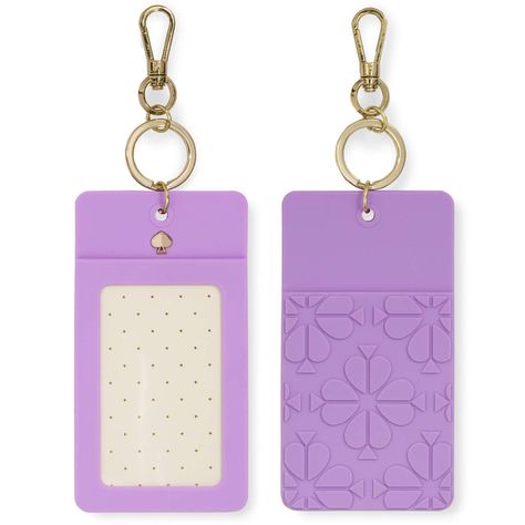 Kate Spade New York ID Badge Clip Gold Key Chain, Spade, Purple, Size one Size #womenathletic Purple Office, Leather Business Card Holder, Gold Wallet, Flower Purple, Keychain Fob, Amazon Wishlist, Gold Key, Car Key Ring, Flowers Purple