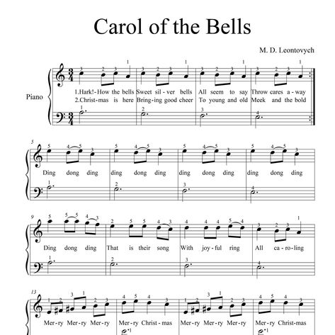 Excited to share the latest addition to my #etsy shop: Carol of the Bells - Very Easy Piano Sheets - Digital Download - with lyrics and violin part https://etsy.me/3PKw7Cw #christmas #carolofthebells #digitaldownload #easypianosheet #christmasday #veryeasypiano #easypi Carol Of The Bells Piano Easy, Carol Of The Bells Violin, Carol Of The Bells Piano, Piano Keyboard Notes, Popular Piano Sheet Music, Carol Songs, Piano Music Easy, Violin Parts, Carol Of The Bells