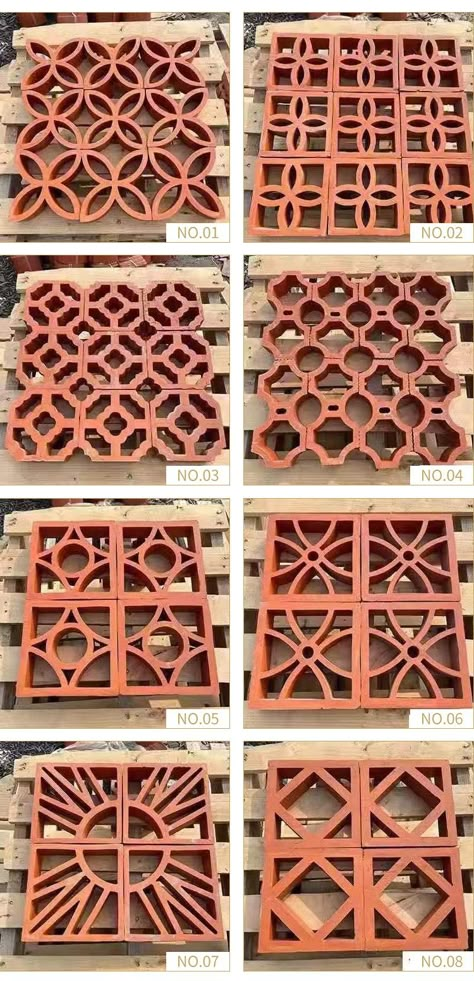 Terracotta Jali Blocks Clay Hollow Window Bricks Tile Manufacturer Clay Brick House Design, Hollow Brick Wall Design, Clay Jali Design, Terracotta Wall Design, Terracota Jali Design, Brick Jaali Design, Terracotta Breeze Blocks, Clay Wall Tiles, Terracotta Design Ideas