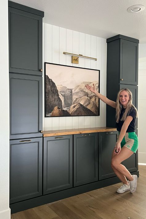 I've been working on this project for awhile now and I am so excited to share my how to guide: hallway cabinet storage reveal. Angela Rose Home, Dining Room Built Ins, Dining Room Built In, Angela Rose, Built In Buffet, Hallway Cabinet, Dining Room Cabinet, Built In Cabinet, Diy Dining Room