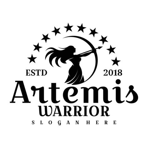 Artemis Logo, Archer Logo, Goddess Logo, Goddess Artemis, Artemis Goddess, Logo Icon, Logo Images, Greek Goddess, Illustration Vector