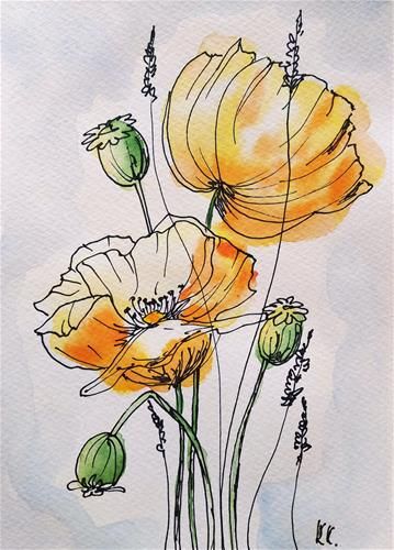 Watercolor Flowers Tutorial, Poppy Art, Flowers Painted, Poppy Painting, Watercolor Flower Art, Watercolor Painting Techniques, 수채화 그림, Watercolor Art Lessons, Watercolor Flowers Paintings