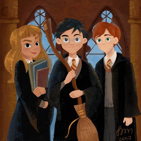 Golden Trio Drawing, Trio Drawing, Harry Potter Illustrations, Golden Trio, Quirky Art, Harry Potter Art, Fantastic Beasts, Hogwarts, Paper Art