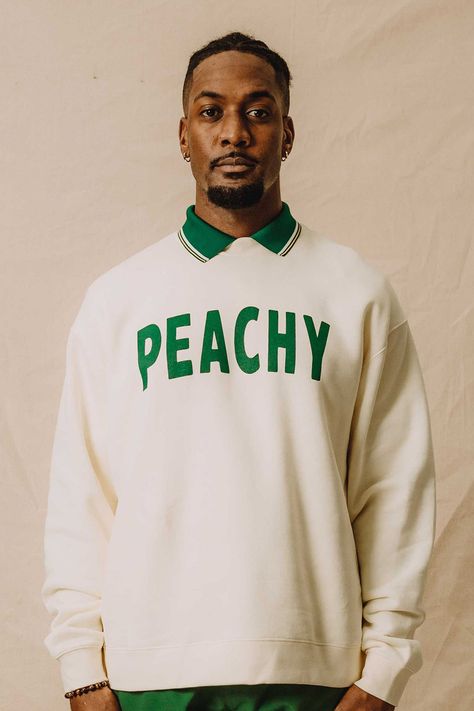 Devereux Golf Returns With a Peachy Golf Collection | Hypebeast Devereux Golf, Ss25 Trends, Augusta Georgia, Golf Collection, Off White Color, Product Photos, Cotton Fleece, Cotton Sweater, Drop Shoulder