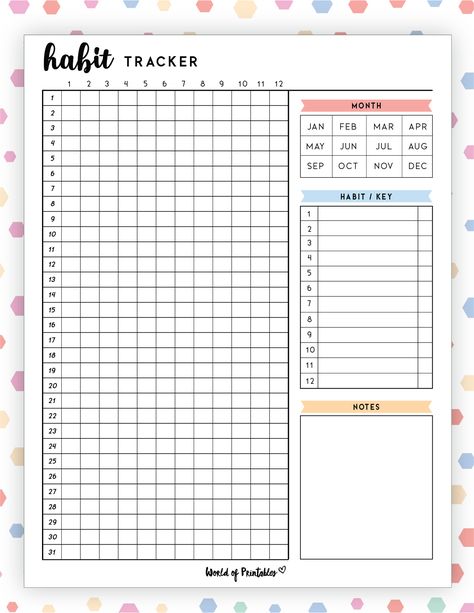 Monthly Planner Diy, Habit Tracker Printable Monthly, Yearly Habit Tracker, Bullet Journal Layout Templates, Bullet Journal Yearly, Homework Tracker, Printable Habit Tracker, Bullet Journal Ideas Templates, Habit Tracker Bullet Journal Monthly Planner Diy, Aesthetic Planner Template, Students Planner, Habit Tracker Printable Monthly, Bullet Journal Layout Templates, Bullet Journal Yearly, Template Study, Planner For Students, Homework Tracker