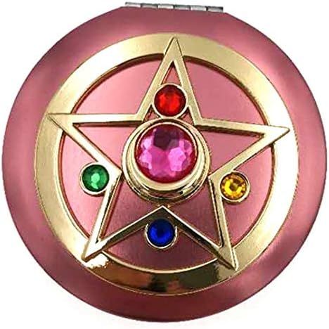 Amazon.com: MIAO WU Makeup Compact Mirror Personal Makeup Mirror Portable Travel Handheld Foldable Double Sided Mirror with Crystal Star : Beauty & Personal Care Makeup Compact, Double Sided Mirror, Anime Makeup, Travel Mirror, Pink Themes, Crystal Stars, Cosplay Props, Tattoo Design Drawings, Portable Travel