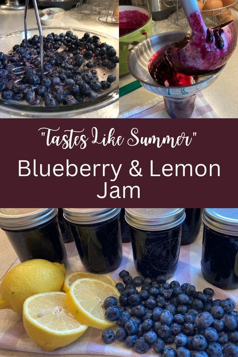 This recipe for blueberry lemon jam is a great way to save up a hint of summer's sun-kissed flavor to enjoy during the cold winter months. Learn how to make blueberry lemon jam l easy blueberry lemon jam l canning blueberry lemon jam l preserving blueberry lemon jam Blueberry Lemon Jam Canning, Sure Jell Blueberry Jam Recipe, Blueberry Canning Ideas, Blueberry Jam Canning Recipes, Canning Blueberries Recipes, Blueberry Jelly Recipe Canning, Blueberry Canning Recipes, Blueberry Jam Recipe Canning, Blueberry Jam Recipe Easy