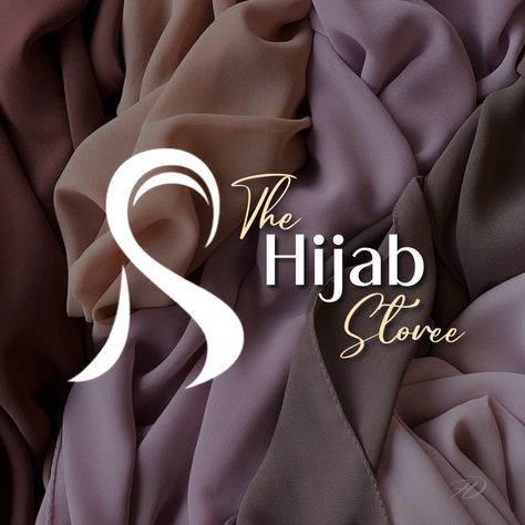 Scarf Logo Design Ideas, Logo Design Hijab, Abaya Logo Design Ideas, Hijab Logo Design Idea, Hijab Packaging, Satin Aesthetic, Hijab Business, Hijab Logo, Store Names Ideas