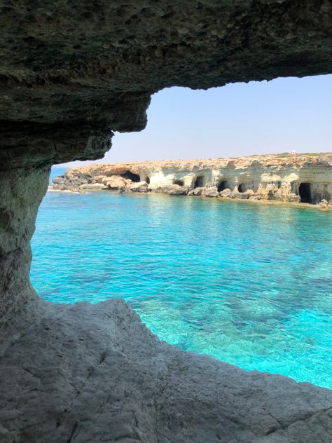 #seacaves #ayianapa #cy Aiya Napa, Cyprus Aesthetic, Ayia Napa Cyprus, Summer Beach Pictures, Napa Trip, Cyprus Paphos, Sea Cave, Travel Picture Ideas, Ayia Napa