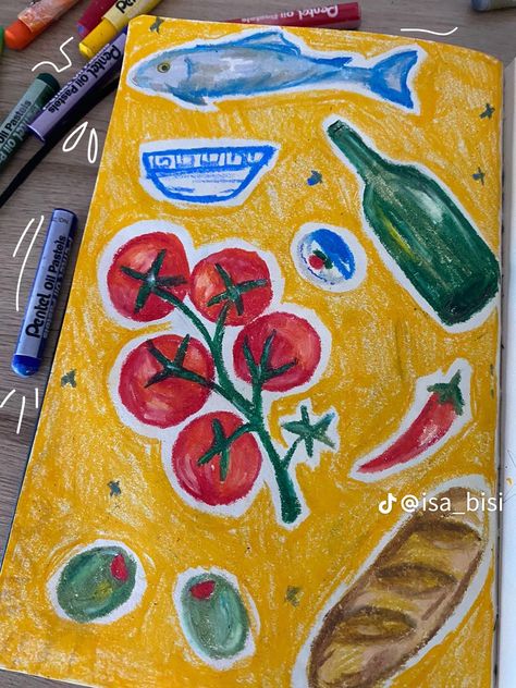 Color Pencil Journal, Color Pencil Easy Drawing, Gel Pens Drawings, Oil Pencil Art, Drawing Ideas Creative Colorful, Cereal Box Drawing, Color Pencil Drawing Ideas Creative, Doodle With Color, Cool Art Aesthetic