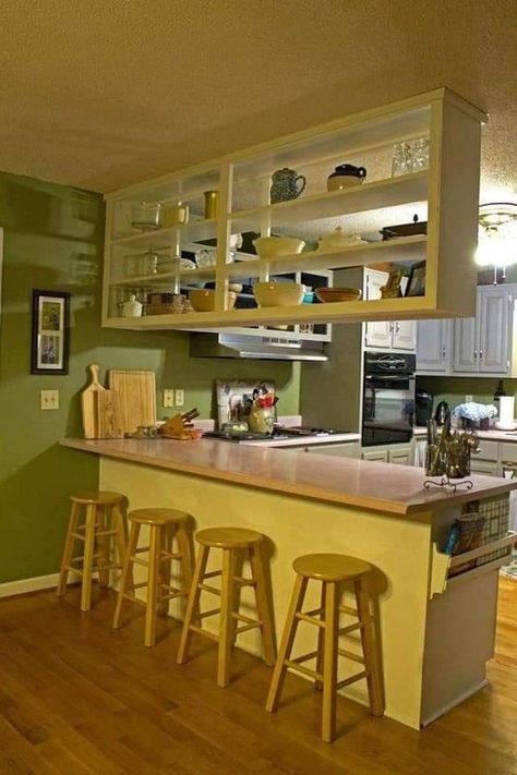 Low Cost Kitchen Cabinets, Kitchen Cabinets Upgrade, Open Kitchen Cabinets, Model Dapur, Tall Kitchen Cabinets, Kitchen Cabinets Pictures, Update Kitchen Cabinets, Tall Kitchen, Kabinet Dapur