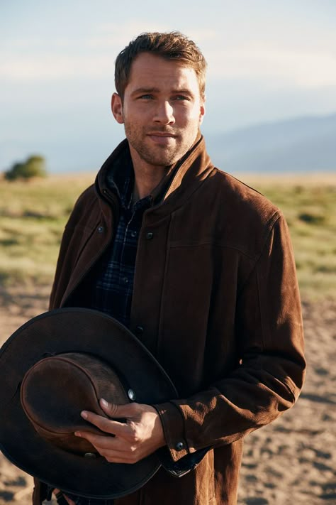 https://www.overland.com/products/james-italian-country-lambskin-leather-jacket-with-removable-23616?cl=elcg Cowboy Guy Aesthetic, Western Photoshoot Ideas Men, Western Men Photoshoot, Cowboy Photography Men, Rancher Aesthetic Man, Country Photoshoot Men, Southern Man Aesthetic, Cowboy Face Claim, Farmer Aesthetic Man