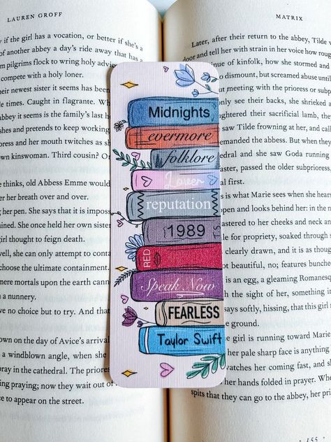 Tswift Albums as Books Linen Bookmark sold by Bored Marisa | SKU 97150935 | 50% OFF Printerval Paint Bookmarks Diy, Taylor Swift Watercolor Bookmark, Book Markers Diy, Shatter Me Series Bookmarks, Cute Designs For Bookmarks, Handmade Book Marks Crafts, Cute Bible Bookmarks, Painting Ideas Bookmark, Drawing Ideas For Bookmarks