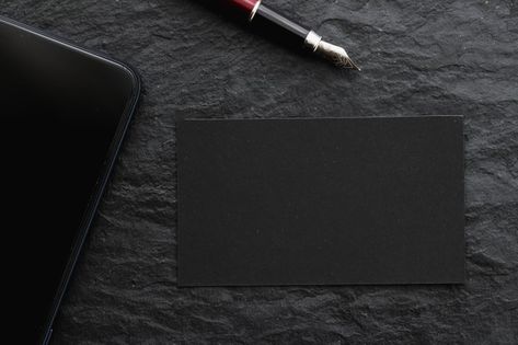 Blank black business card for mockup and... | Premium Photo #Freepik #photo #background #mockup #business #vintage Black Business Card Mockup, Mockup Background, Background Luxury, Matcha Tea Powder, Linkedin Background, Office Background, Vintage Pens, Blank Business Cards, Book Background