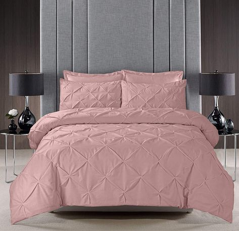 Pinch Pleat PINTUCK Duvet Cover Set Bedding With Pillow Cases Hand Made Cotton Blend (Blush Pink, Double Size): Amazon.co.uk: Kitchen & Home Pintuck Bedding, Pintuck Comforter, Pintuck Duvet Cover, Twin Comforter, Bedroom Décor, Bedspread Set, Queen Comforter, King Comforter, Comforter Set