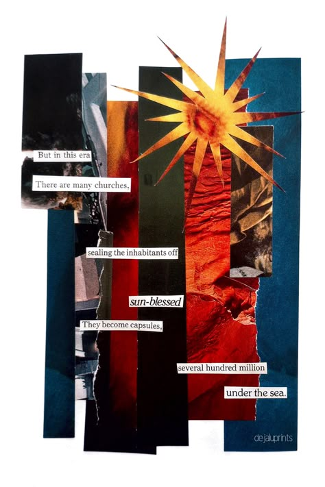 poem made from found text from magazines and books. DejaLuPrints 2024 Visual Poetry Art, Poem Collage, Poetry Collage, Collage Poetry, Collage Text, Text Collage, Found Poem, Poem Design, Poetry Magazine