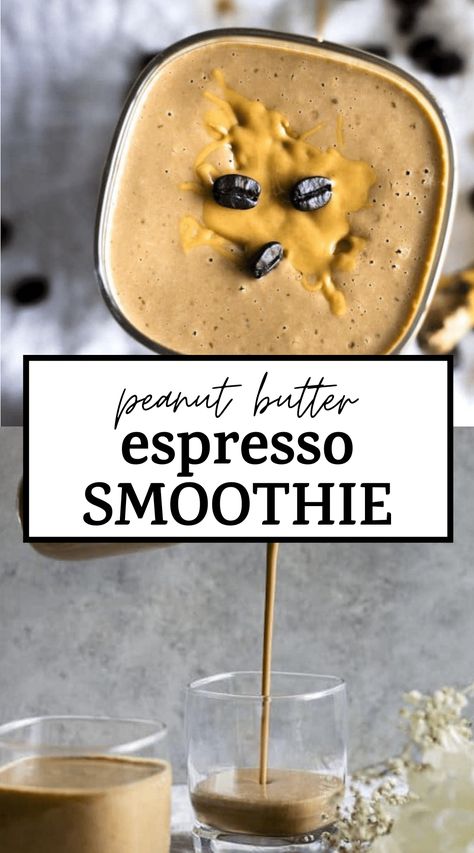 the best ESPRESSO SMOOTHIE made with banana, peanut butter and espresso! It's vegan, gluten free and a delicious way to start the day #smoothie #espresso #espressosmoothie Espresso Smoothie, Turmeric Smoothie, Snack Prep, Peanut Butter Smoothie, Simple Breakfast, Smoothie Detox, Raspberry Smoothie, Healthy Breakfast Smoothies, Pineapple Smoothie