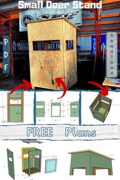 Homemade Deer Blinds, Woodworking Shelves, Woodworking Signs, Deer Blind Plans, Deer Hunting Stands, Deer Stand Plans, Shooting House, Kids Woodworking, Hunting Stands