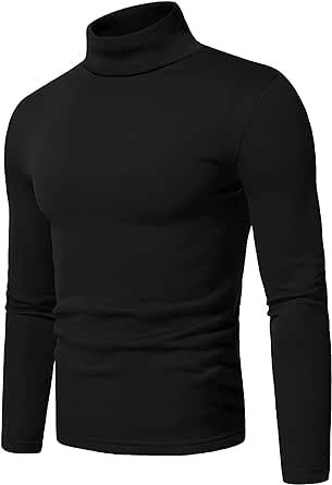 URBAN BUCK Turtleneck Men Shirt Long Sleeve Ribbed Knitted Casual Tshirt Slim Fit Cotton Turtle Neck Pullover Sweater Turtleneck Fashion, High Neck Shirts, Turtle Neck Men, Casual Tshirt, Mens Turtleneck, Red Turtleneck, Turtleneck Shirt, Black Turtleneck, Men Shirt