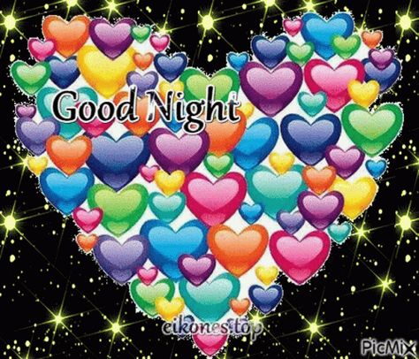 Sweet Dreams Good Night, Night Heart, Lovely Good Night, Good Morning Love Gif, Glitter Gif, Love Heart Gif, Evening Greetings, Snow Ball, Night Greetings