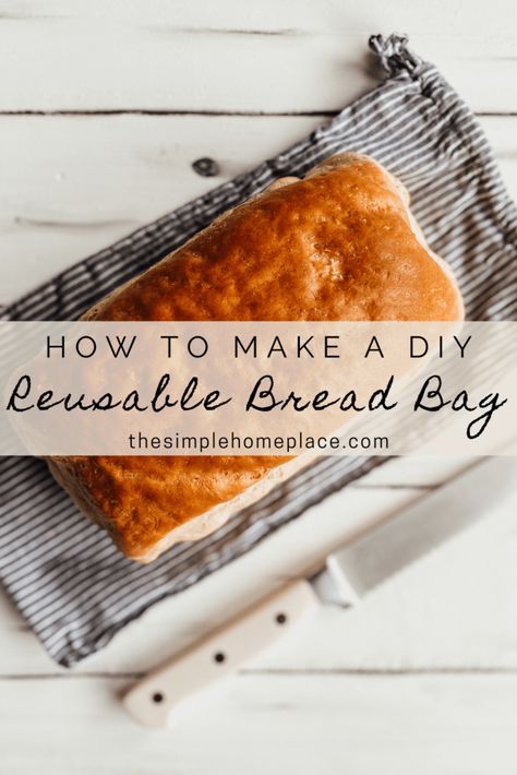 How to Make a Reusable DIY Bread Bag - The Simple Homeplace Easy Sewing Projects To Sell, Sewing Projects To Sell, Syprosjekter For Nybegynnere, Diy Bread, Projects To Sell, Bread Bag, Sewing Machine Projects, Bread Bags, Small Sewing Projects