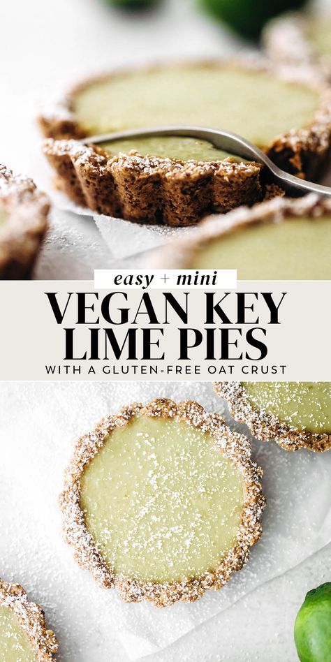 Gluten Free Spring Desserts, Citrus Pie, Gluten Free Tart Recipe, Gluten Free Key Lime Pie, Healthy Pie, Key Lime Pie Cheesecake, Vegan Key Lime Pie, Oat Crust, Key Lime Pies